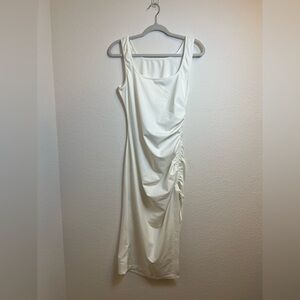White Ruched Dress‎ Size Large